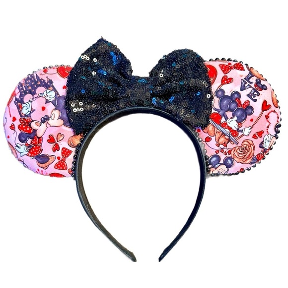 Disney Inspired Handmade Sequin Bow Mickey & Minnie Mouse Ears - NWOT main image 5
